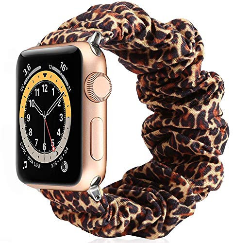 Miimall Scrunchie Correa Compatible con Apple Watch Series 5/4/3/2/1 de 38 mm / 40 mm, Suave Tela Estampada Correa Elástica de Repuesto para Apple Watch 38 mm / 40 mm