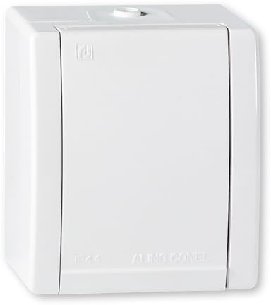 ALING-CONEL | 1-fach Steckdose mit Klappdeckel für Feuchtraum | Aufputz Schutzkontakt - Weiß | 16A/250V~ | IP44 | Serie: Power Line | Art.-Nr. PL004-2411.00