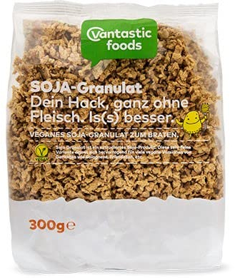 Vantastic foods SOJA GRANULAT Fleischersatz Sojafleisch, 300g - Soja Hackfleisch - Granulat aus Soja - Fleischalternative