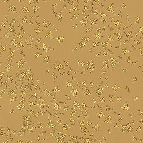 BRICOFLOR Vliestapete | Englische Tapeten Tapete englisch Tapeten englischer Stil - Tapete Büro - Gold | 10,05 x 0,70 m = Rolle 7.04 m²