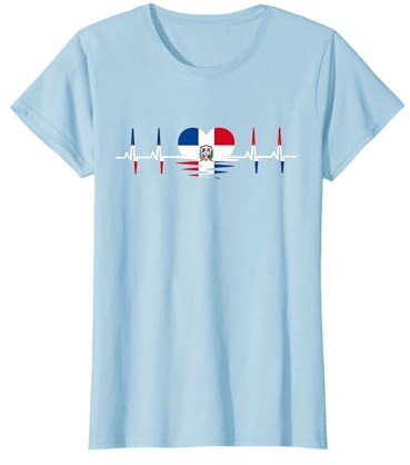 Dominikanische Republik Flagge Karibik Urlaub Herz Dom Rep T-Shirt