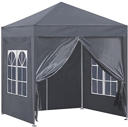 TUKAILAI Pavillon 3x3m Wasserdicht Stabil Winterfest mit 4 Seitenteilen, Pop-up Faltpavillon Höhenverstellbar, UV Schutz 50+, Faltbar Gartenzelt Partyzelt, Pavillion mit Tragetasche