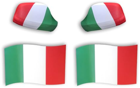Sonia Originelli Fanset Fanartikel für das Auto Außenspiegelfahnenset Magnetfahnen für die Türen EM WM Fussball, Farbe: Italien