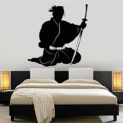 Japanische Samurai Asiatische Kunst Wandaufkleber Vinyl Wohnkultur Zimmer Schlafzimmer Schlafsaal Aufkleber Abnehmbare Dekorative Tapete 42X44Cm