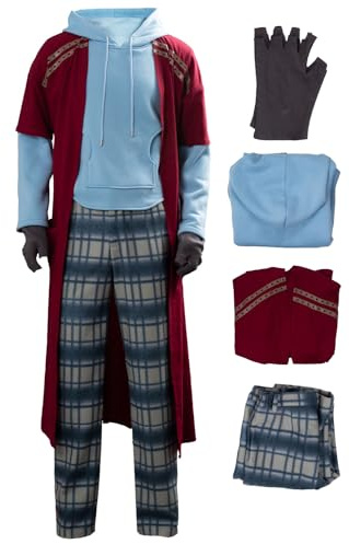 Pexlaxy Adult Mens Fat Cosplay Costume Casual Hoodie Suit Halloween Mens Fat Costume Outfit Full Set