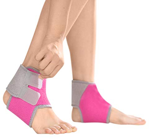 AfinderDE Kinder Knöchelbandage 1 Paar Einstellbar Kompression Knöchelschoner Elastische Sport Knöchelstütze Fuß-Bandage Fußgelenkstütze für Fußball Basketball Radfahren Laufen Tanzen Skaten