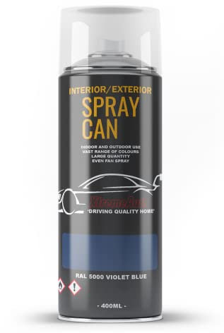 Xtremeauto Spray Paint Finish For Indoor And Outdoor Use Garden Cars Home Kitchen Bathroom Furniture Art Craft Bikes Radiators Metal Wood Plastic Glass UPVC Stone PVC RAL 5000 Violet blue