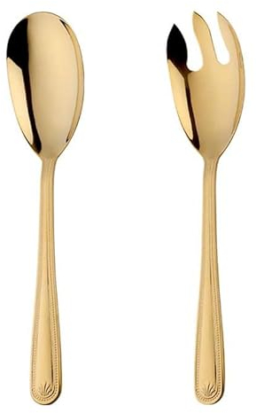 Grand ensemble de couverts à salade de 30,5 cm en acier inoxydable 18/10 – Doré