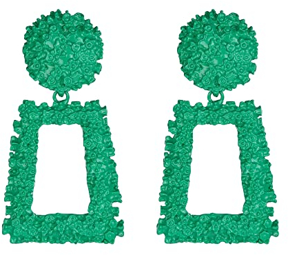 EVER FAITH Orecchini geometrici a rettangolo verde, grandi orecchini quadrati a goccia per Donne Ragazze