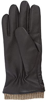 NF NITZSCHE fashion - Lederhandschuhe für Herren - Innenfutter aus 100% Wolle - Handschuh mit Smartphone-Touch-Funktion - eleganter Winterhandschuh - 100% Schaf-Nappa (braun, 8,5)