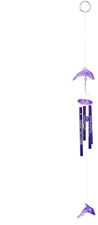 Haustür, Garten, Heimdekoration, hängende Windspiele, Kristall-Delfin-Windspiele für Kindergeburtstag, Party, Geschenk (Argento, 40 cm)