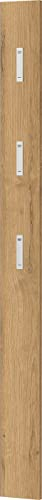 Germania Coat rack panel 3348-551 with three fold-out coat hooks made of metal, resistant surface coating, in oak, 15 x 170 x 4 cm (WxHxD)