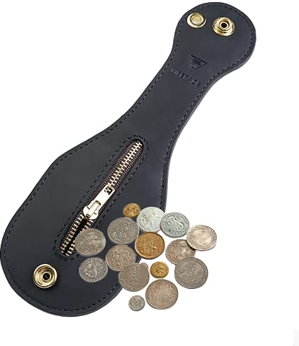 VIPERADE PJ1 EDC Porte-Monnaie en Cuir pour Ceinture, Portefeuille, Petit Sac à Monnaie pour Homme, Petites Pièces - Noir