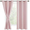 DWCN Blackout Curtains with Tiebacks for Bedroom Thermal Insulated Solid Eyelet Curtains for Living Room,2 Panels,46 Wide x 72 Drop Pink