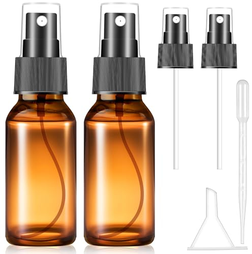 ACWOO 2Pcs 60ml Flacon Vaporisateur Vide en Verre Ambre, Petits Vaporisateurs Réutilisables, Bouteille Spray Rechargeable, Pulvérisateur Atomiseur pour Cosmétique
