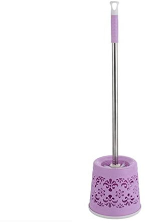 UNNIQ European Style 4 Color Toilet Brush Set Plastic Stainless Steel Household Toilet Cleaning Brush With Seat Toilet Brush Toilet Brush Holder (Color : SMT326-Purple)