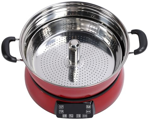 Olla Arrocera Inteligente, Función de Aislamiento, Olla Arrocera Elevadora, 6 L, Eliminación de Azúcar, Alta Potencia para Olla Caliente (rojo)