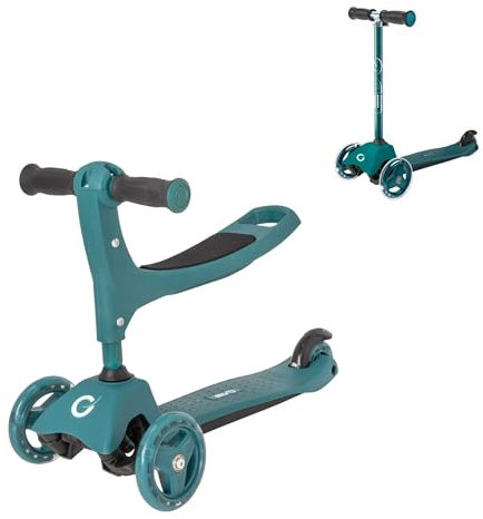 Evo EVO 3-IN-1 Cruiser Scooter | Einstellbare Griffhöhe | 3-stufiges austauschbares Design | Scooter mit Sitz in 2-rädrigen Tretroller umwandelbar | Idealer erster Scooter für Kinder ab 1 Jahr