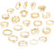 Comforso 23-teiliges Vintage-Knöchelring-Set für Damen, stapelbar, Gelenk-Fingerringe, verstellbare Ringe für Mädchen und Teenager
