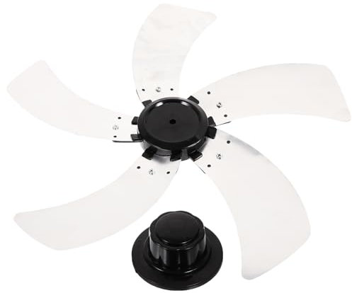 MAGICLULU Round Bore Fan Blade 5 Leaves Replacement Electric Fan Leaves 18 Inch Metal Fan Blades Replacement with Nut Cover Pedestal Fan Table Fanner Replacement Part for Home