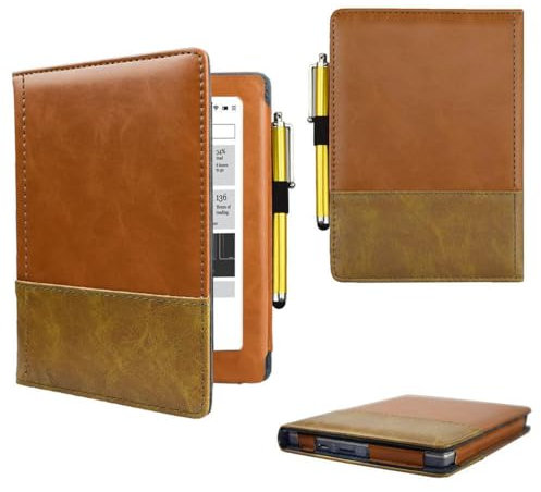 Étui pour liseuse Kobo Aura 6, compatible avec modèle N514, étui de protection pour Kobo Aura 6 (modèle N514) 2013 étui pour liseuse Kobo Aura N514 (marron)