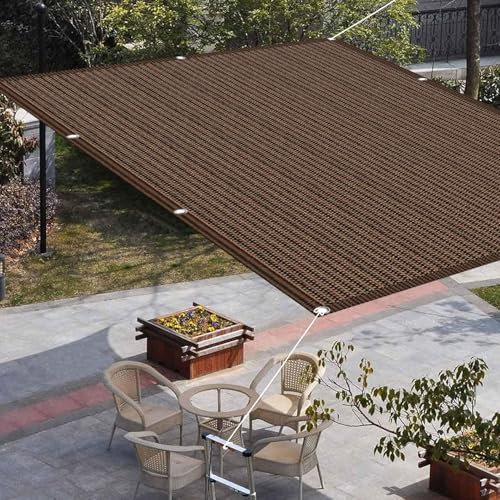 Toile Ombrage Rectangulaire 50 x 110 cm UV Protection Toile Tendue Exterieur avec Oeillets Perméable Brise Vent pour Couverture Végétale Serre Pergola, ‎Marron