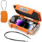 Lock Tresor Wasserdicht, 4 Stellig Zahlencode Tragbarer Sicherheitsbox mit 6MM Dicker Abnehmbarem Drahtseil, Sichert Wertsachen auf Reisen, am Strand, beim Camping, im Büro, Autos - Orange