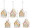 Dekohänger Lebkuchenhaus aus Poly mint rosa 6er-Set - Süßer Weihnachtsbaumschmuck & Christbaumschmuck für Fensterdeko, Innen & Außen - Hängende Fensterdekoration 6 x 10 cm als Winter und Adventsdeko