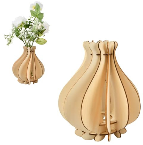 vaso in legno per bouquet, vaso per fiori Lego, Vaso di Fiori Puzzle in Legno, Vaso Puzzle in Legno 3D per bouquet, supporto per lego, rose e orchidee