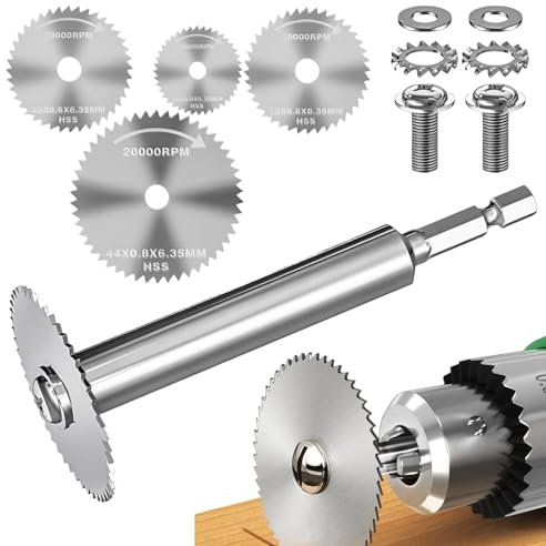 7 Pcs Rotary Drill Saw Blades, HSS Saw Disc Wheel Cutting Blades with Hex Shank Premium High-Speed Cutting Discs with Screws for Wood Plastic Metal Cutting