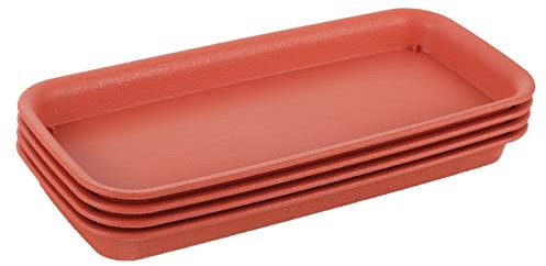 Happyyami 4 Stück Wasserdichtes Tablett Pflanzschale Pflanzenkabine Klein Anlage Rechteckig Eingetopft Drainage Tropfen Outdoor-töpfe Untersetzer Für Pflanzen Länglich Kindergarten Plastik