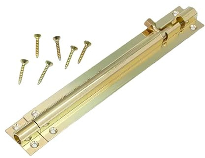 1 Piece 6 Inches Brass Door Lock Bolt Gold Sliding Gate Bolt for Door/Gate/Balcony/Bedroom/Bathroom