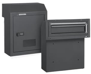 ENWWCH Mailbox Through The Door Key Drop Box Heavy Duty Steel Plate Through The Door Mailbox With 12 Combination Lock Mail Drop Box For Home，Office(Dark Gray)