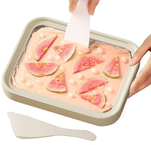 Rechory Home Roll Ice Cream Maker - Placa de congelación sin electricidad | Kit de raspadores de bandeja de enrollada - para principiantes, panaderos, planificadores de fiestas, propietarios de