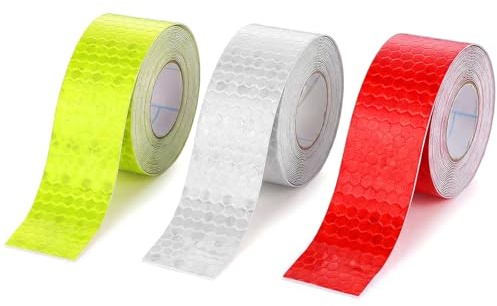 Nujvnuj 3 Rollen 15 m Reflektorband Selbstklebend Starke Reflektion Rot Weiß Gelb 2 cm Breit Für Fahrrad Anhänger Kleidung Und Fahrzeuge Zuschneidbare Sicherheitsaufkleber