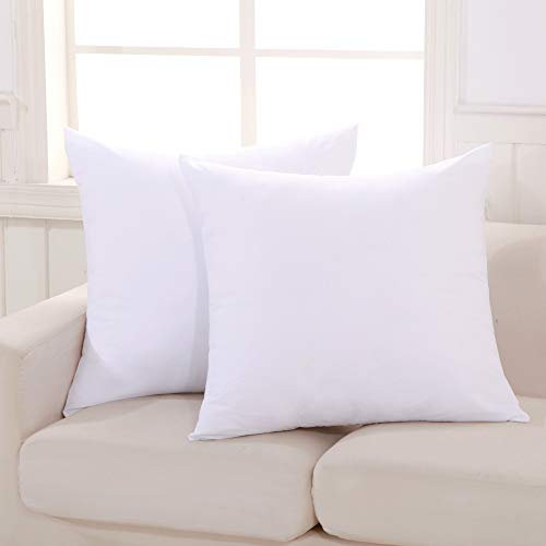 MOHAP Lot de 2- Taies d'oreiller 65x65cm Blanc Housse d'oreiller avec Une Fermeture Eclair en Microfibre