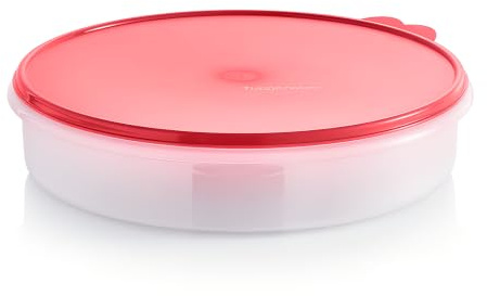 Tupperware, grande contenitore rotondo per torta, 30,5 cm, con chiusura rossa