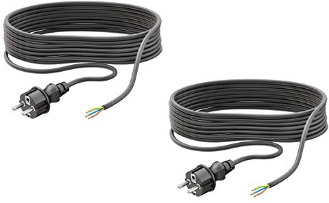 ledscom.de 2 x spina Schuko tipo F con cavo esterno, 5 m, nero, 3 x 0,75 mm²