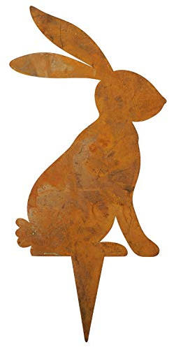 ETC dekorativer Deko-Stecker Garten-Stecker Pick Hase Metall edelrost Preis für 2 Stück