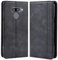 HualuBro Handyhülle für LG Q60 Hülle, LG K50 Hülle, Retro Leder Stoßfest Klapphülle Schutzhülle Handytasche LederHülle Flip Case Cover für LG Q60 / LG K50 Tasche, Schwarz