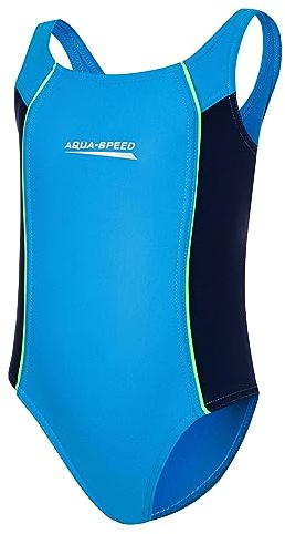 Aqua Speed Mädchen Badeanzug | Swimwear Kinder | Schwimmanzug mit UV-Schutz | Badebekleidung blau | Schwimmen | Sportbadeanzug | Einteiler Baden | Blue - Navy | Gr. 116 cm | Luna