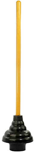 LDR 512 3410A Heavy Duty Drain Handle Double Thrust Rubber Force Cup Removes Clogs for Bathrooms, Kitchens, Baths, Showers, Powerful Commercial and Residential, 26.40X5.35, Wood Flange Plunger