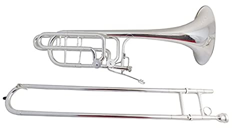 Ventilposaune Bass-Posaune BB/F/EB/D Mit Fallmundstück Silber Überzogene Posaunen Musikinstrumente Rutsche Posaunen