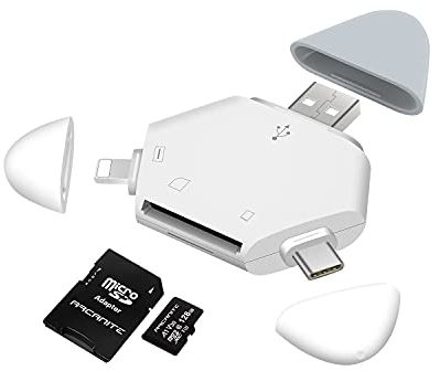 Hearkey Lecteur Carte SD pour i-Phone/USB C/USB 3.0,Lecteur de Carte SD pour i-Phone, i-Pad, i-Pad Pro,i-Pod, Android, Huawei,Samsung, PC, Macbook Pro/Air