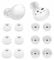 6 Pairs Galaxy Buds 2 / Plus Ear Tips Earbuds, S/M/L Mixed Size Soft Silicone Rubber Eartips Wing Gel Fit In Case Skin Accessories with Storage Box Compatible with Samsung Galaxy Buds 2 / Plus - White