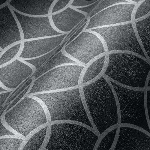 Architects Paper Luxus 70er Jahre Tapete Grau Silber Leicht Glitzer Glanzeffekt 375645 Retro 10,05x0,53m Made in Germany