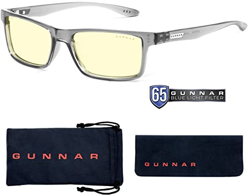 Gunnar Gaming- und Computerbrille Vertex +1.0 Stärke - 65% Blaulicht-Filter, 100% UV-Schutz - Augenschonende Blaulicht-Brille - Premium - Reduziert Augenbelastung