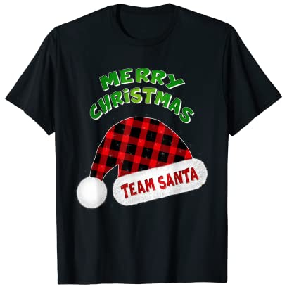Red Plaid Team Santa Claus Hut Shirt Merry Christmas 2020 T-Shirt