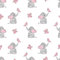 Loussiesd Süßer Elefant Outdoor-Stoff Meterware, Cartoon Kleiner Elefant Schmetterlinge Polsterstoff für Stühle, Dekostoff mit Tierdruck für Polsterung und DIY-Projekte, 92 x 150 cm, Grau Rosa