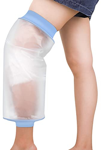 Ginocchiera impermeabile per doccia per adulti dopo l'intervento chirurgico, copertura per doccia per chirurgia del ginocchio a tenuta stagna protezione per ginocchio sostituzione chirurgia ferita